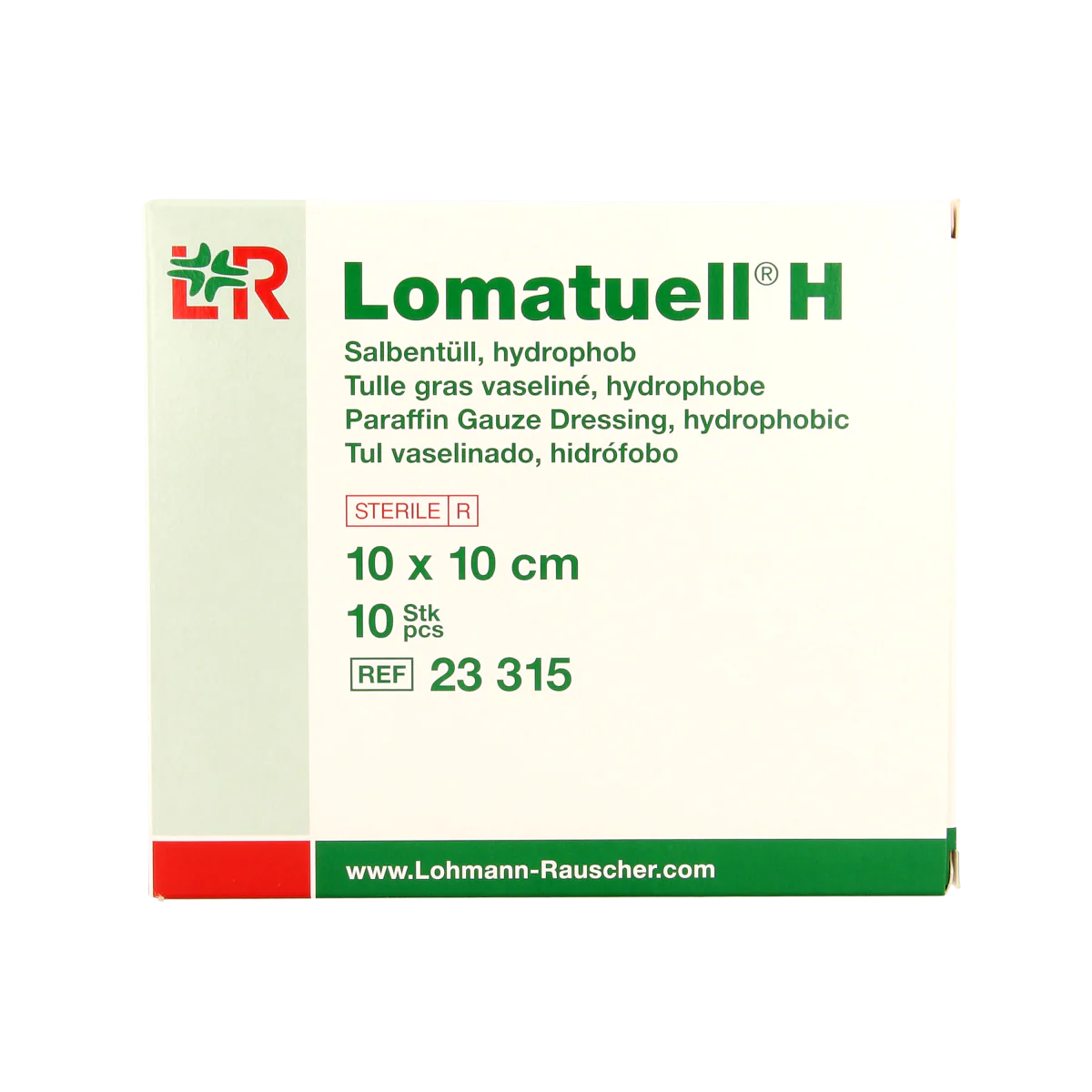 Lomatuell H gaasverband 10cm x 10cm 10.00 Stuks