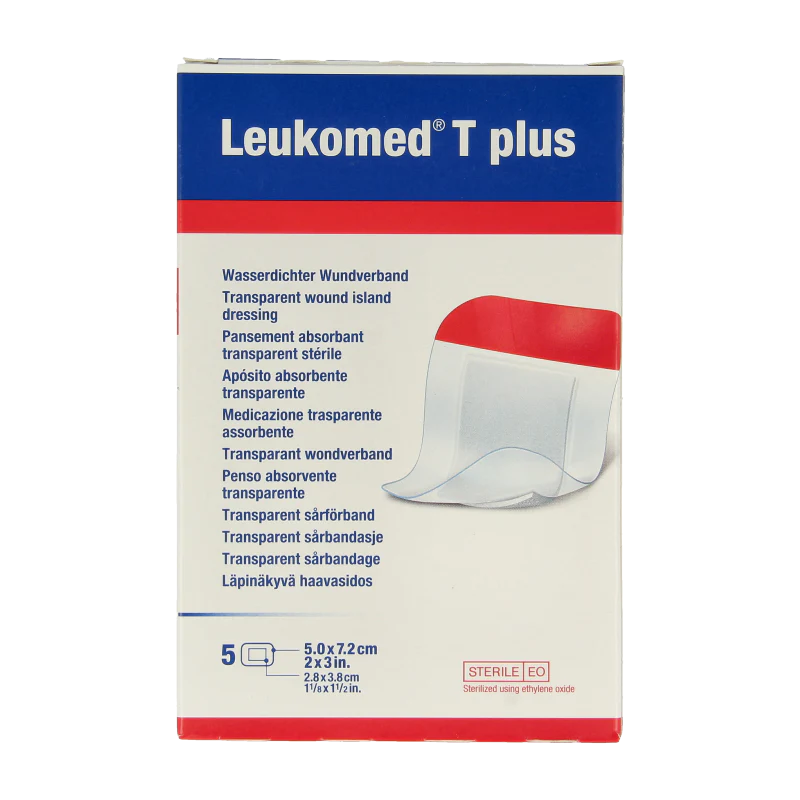 Leukomed Transparant wondverband T plus 5cm x 7.2cm 5 Stuks