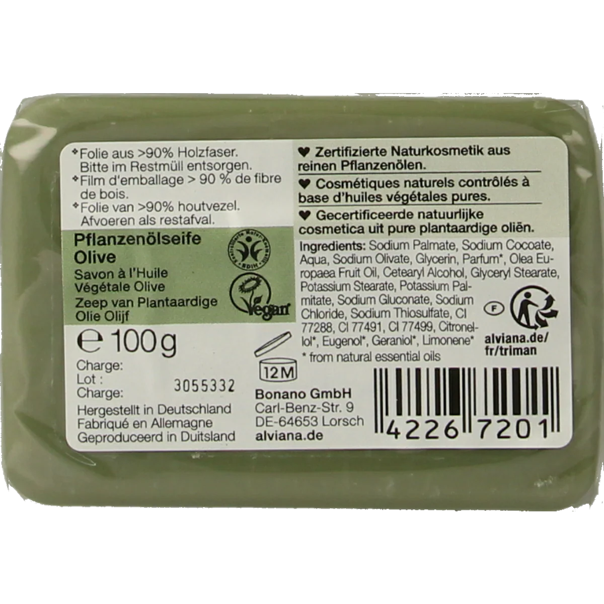 Alviana Olijfzeep  100.00 Gram