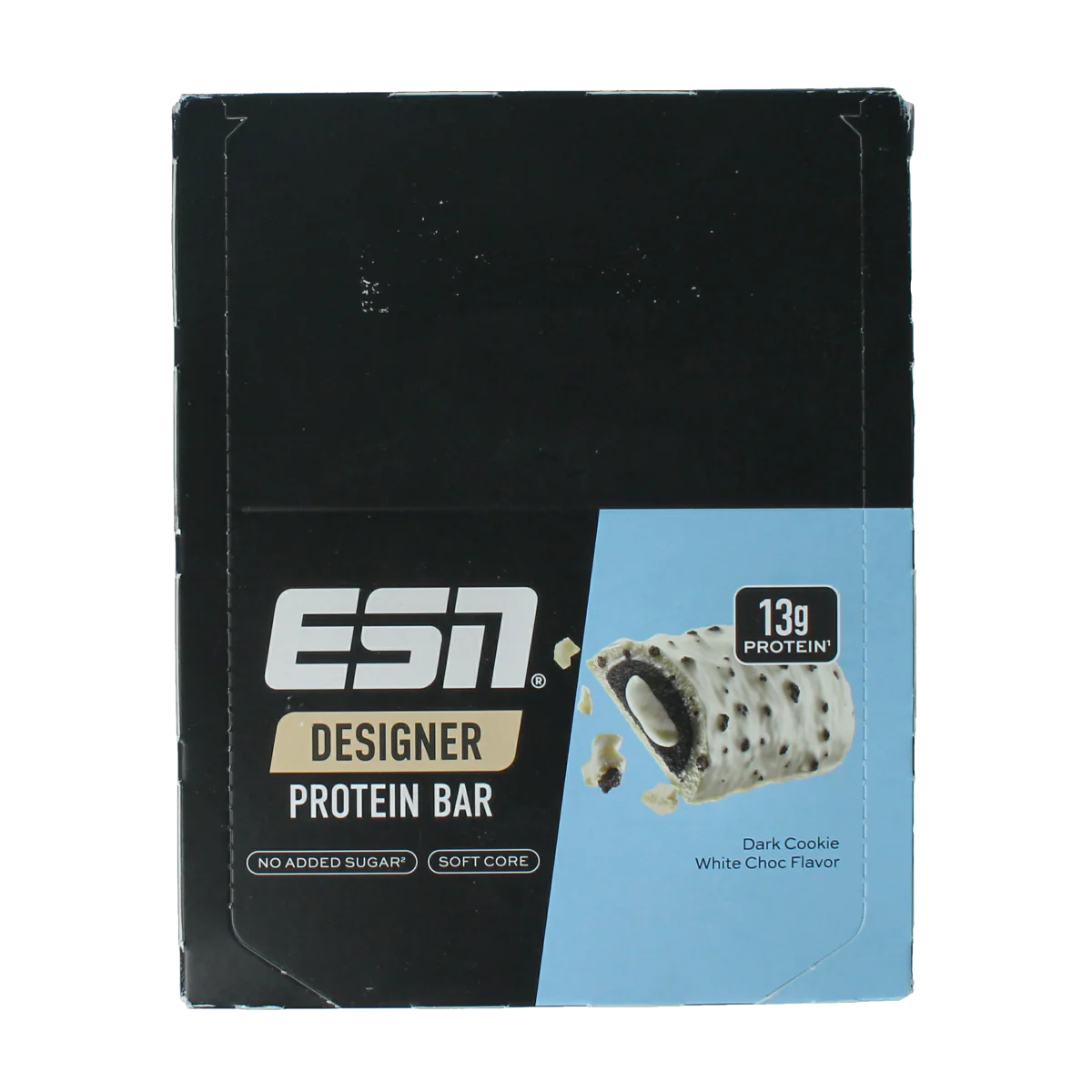 ESN Dark cookie white chocolate bar 45g 12.00 Stuks