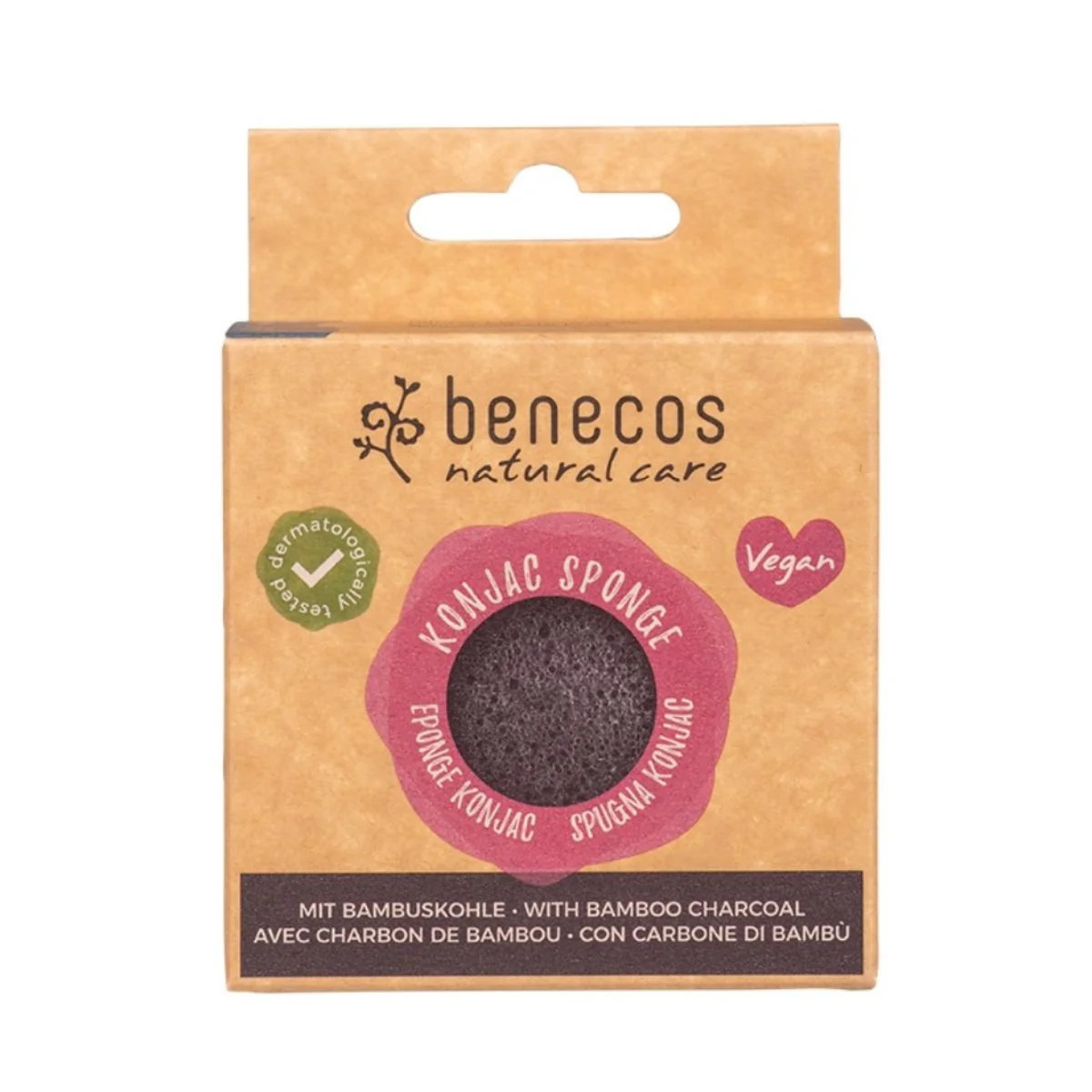 Benecos natural beauty Natural konjac sponge – black bamboo 1 Stuks