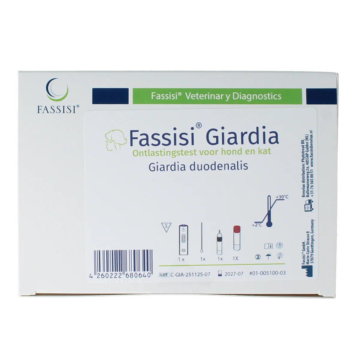 Fassisi Giarda sneltest hond en kat 1.00 Stuks