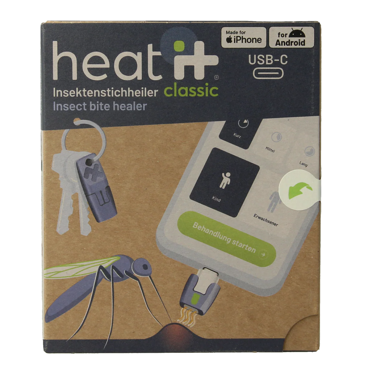 Heat-it Insect bite healer classic USB-C 1.00 Stuks