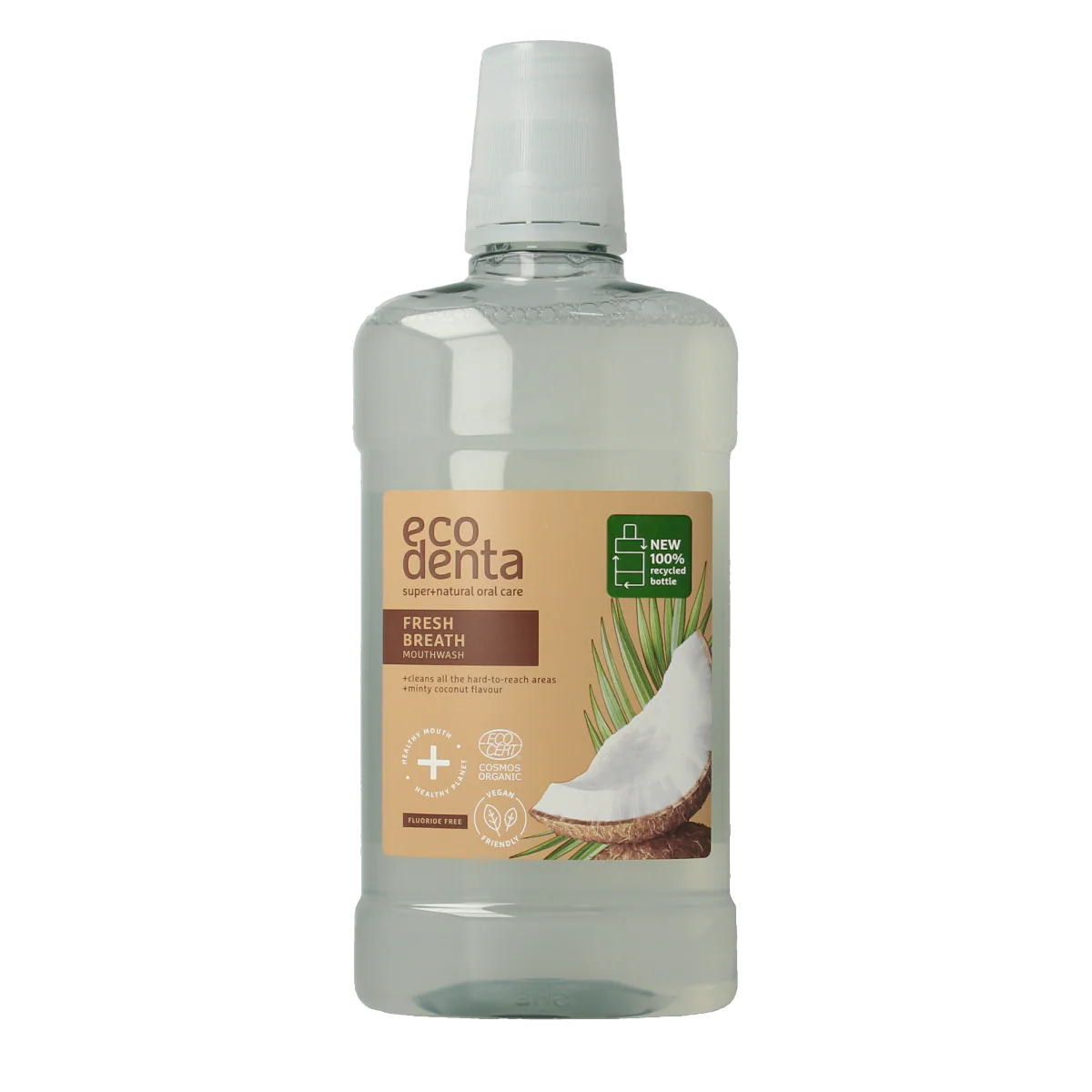 Ecodenta Mondwater munt kokos 500.00 Milliliter