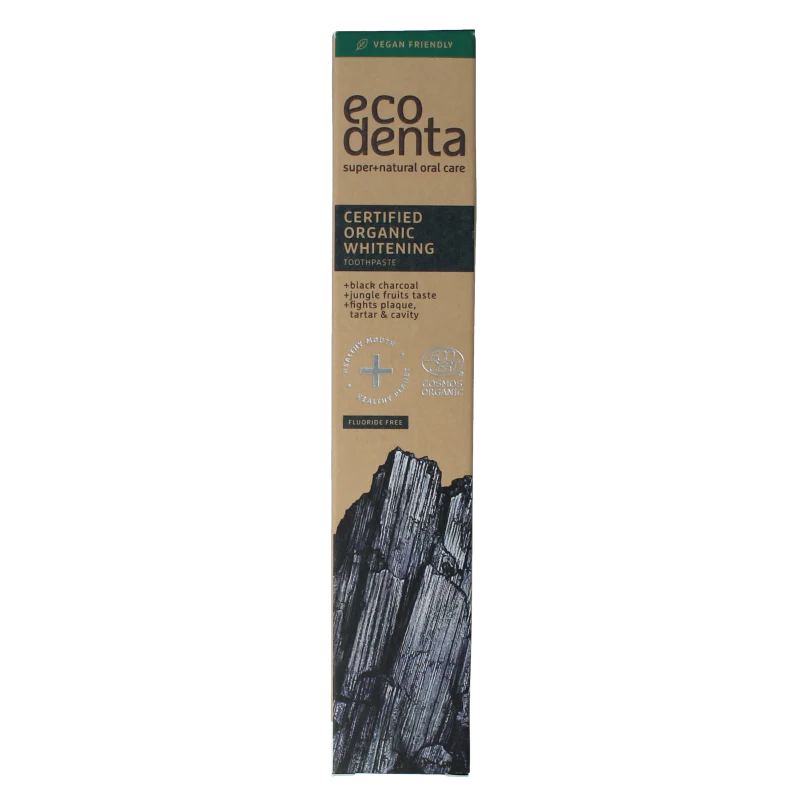 Ecodenta Tandpasta whitening houtskool bio 75 Milliliter