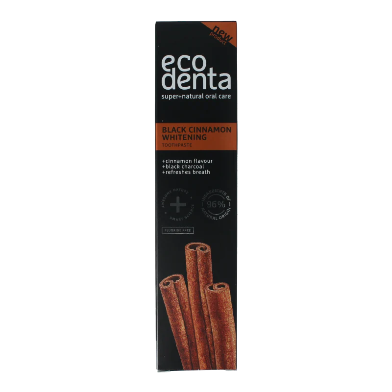 Ecodenta Tandpasta whitening kaneel black line 100 Milliliter
