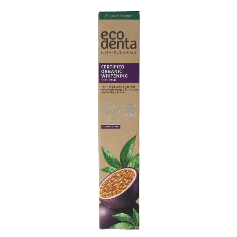 Ecodenta Tandpasta whitening passievrucht bio 75 Milliliter
