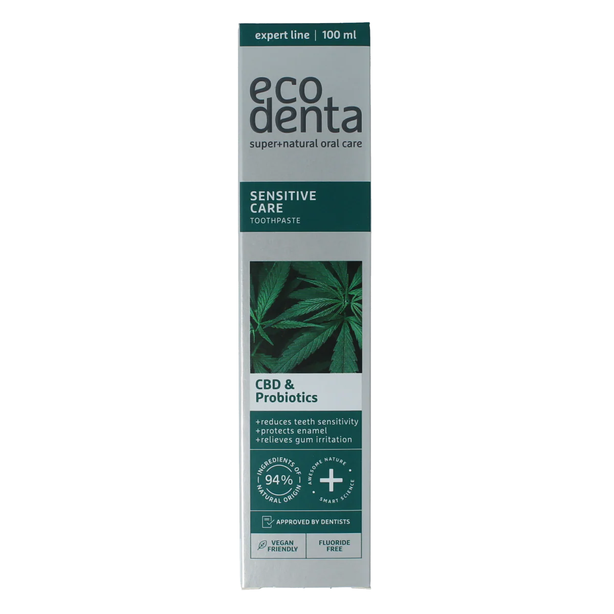 Ecodenta Tandpasta sensitive CBD probiotica expert line 100.00 Milliliter