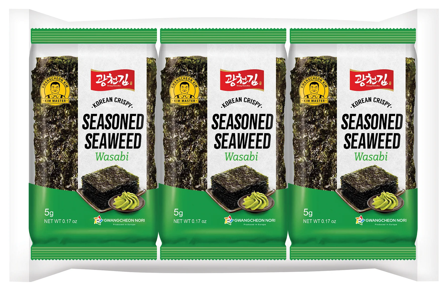 KC Nori Zeewier snack wasabi 3×5 gram 15.00 Gram