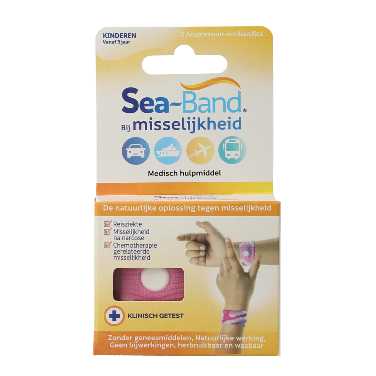 Sea Band Polsband kinderen roze 1.00 Paar