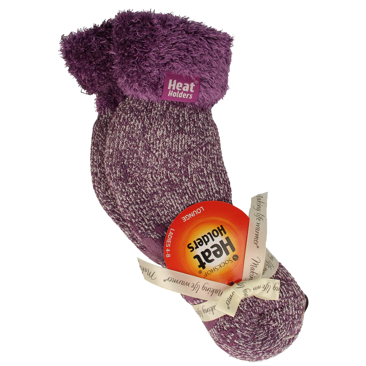 Heat Holders Ladies lounge socks maat  4-8 (37-42) lila mauve/c 1.00 Paar