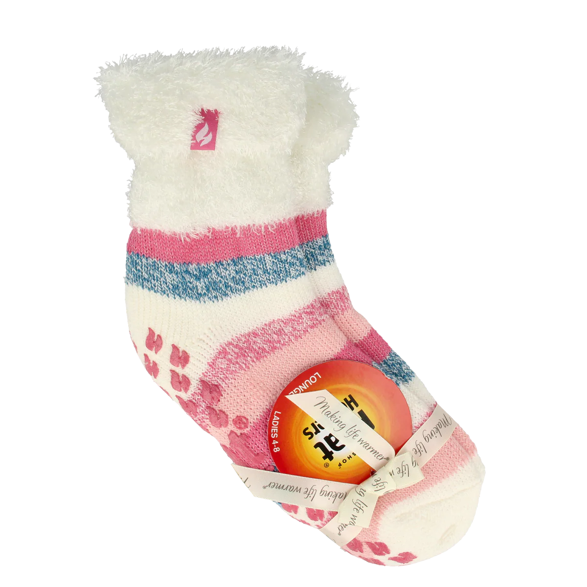 Heat Holders Ladies lounge socks 4-8 37-42 cream stripe 1.00 Paar