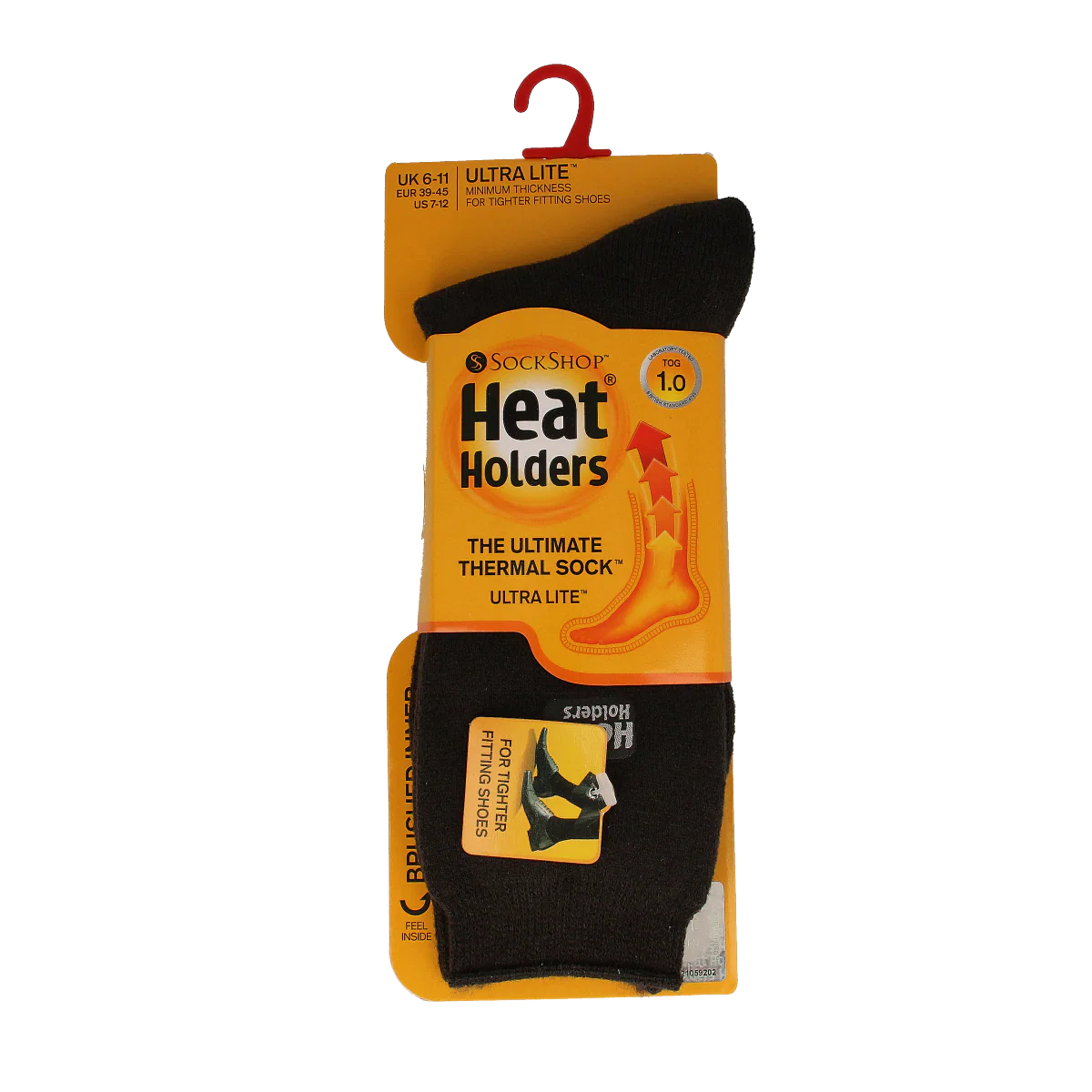 Heat Holders Mens socks ultra lite maat 6-11 charcoal 1.00 Paar