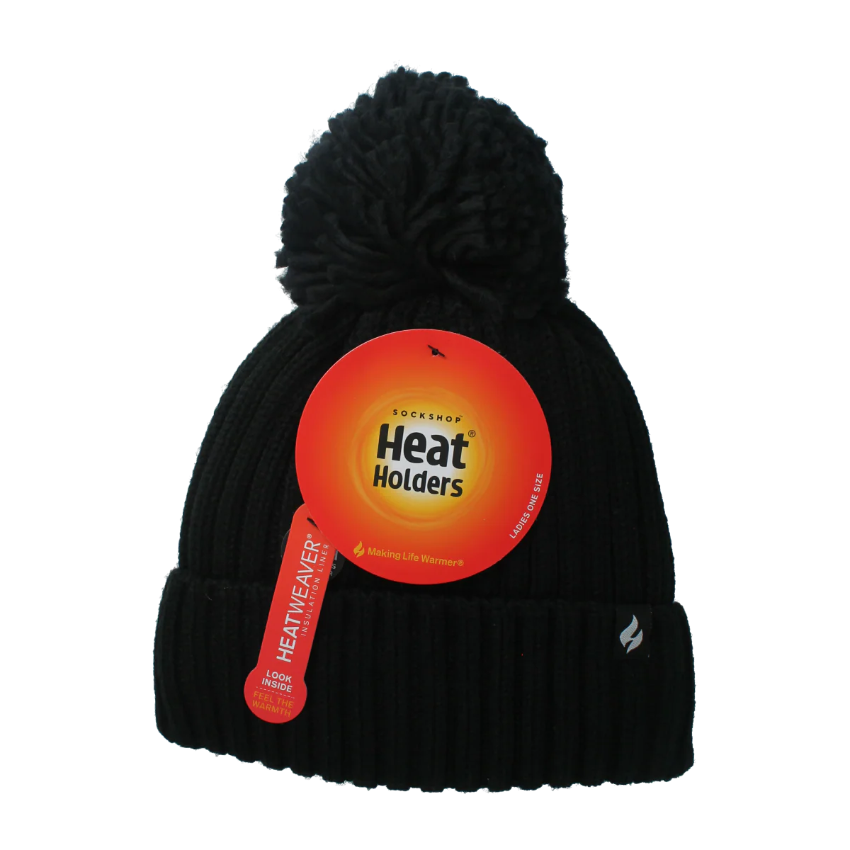 Heat Holders Ladies pom pom hat arden black one size 1.00 Stuks