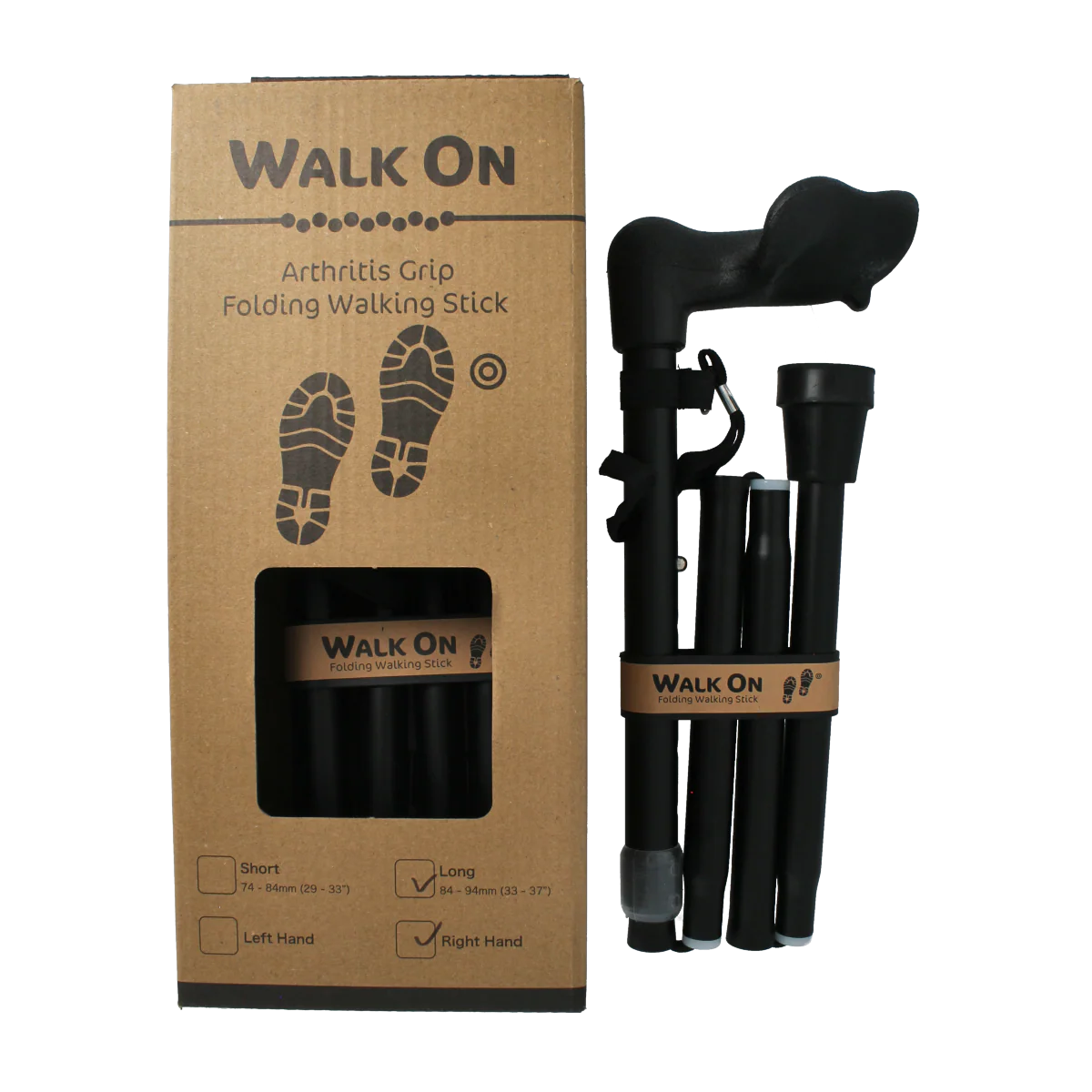 Able 2 Wandelstok anatomisch opvouw zwart mat rechts 1.00 Stuks