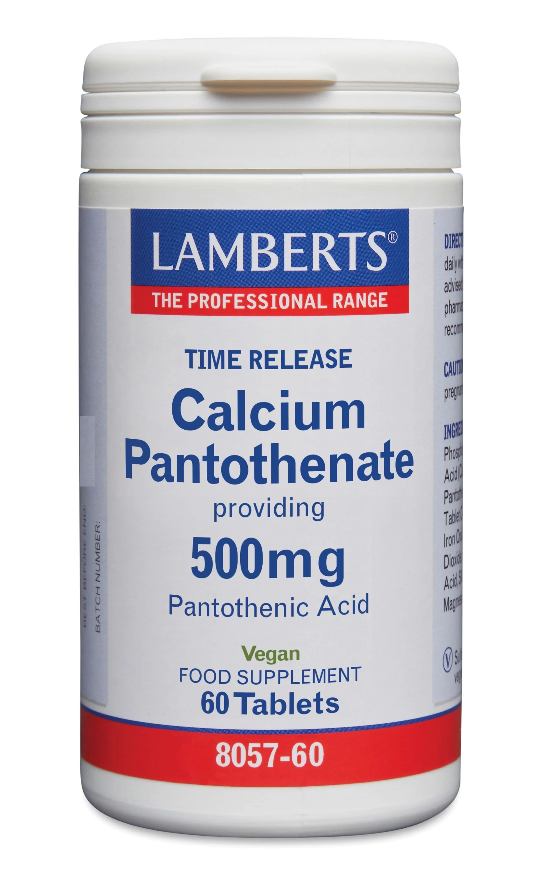 Lamberts Vitamine B5 (calcium pantothenaat) time release 60.00 Tabletten