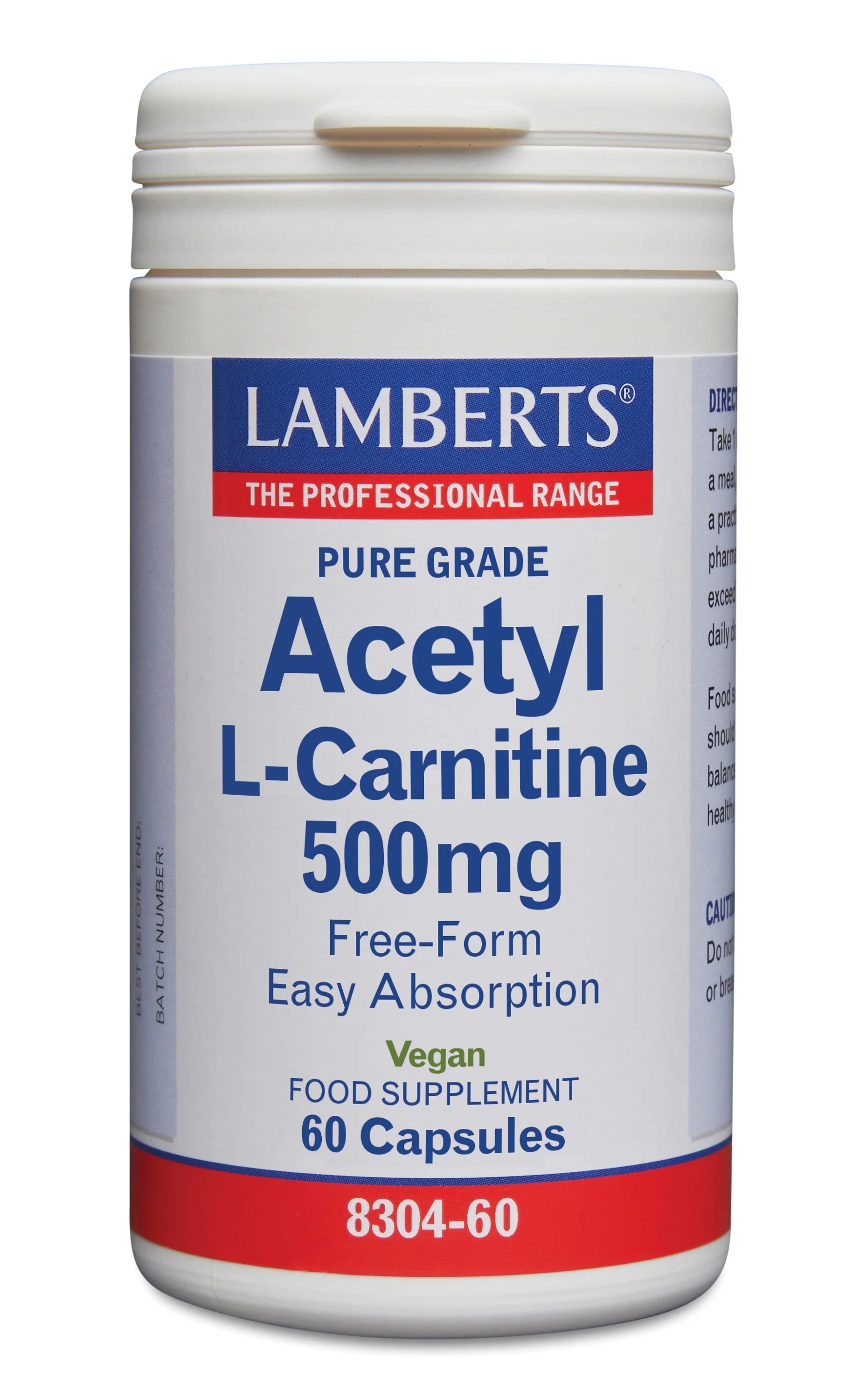 Lamberts Acetyl-L-Carnitine 500mg 60.00 Capsules