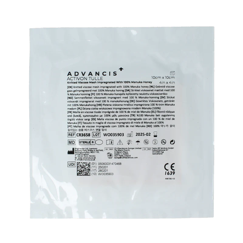 Advancis Activon manuka gaasverband 10 x 10 1 Stuks