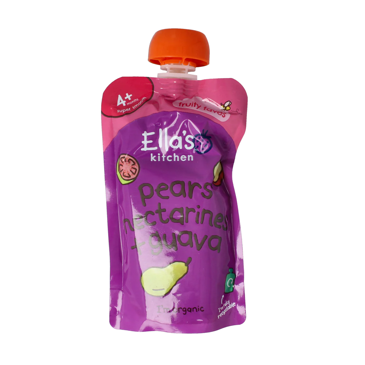 Ella’s Kitchen Pears nectarines & guava 4+ knijpzakje bio 120.00 Gram