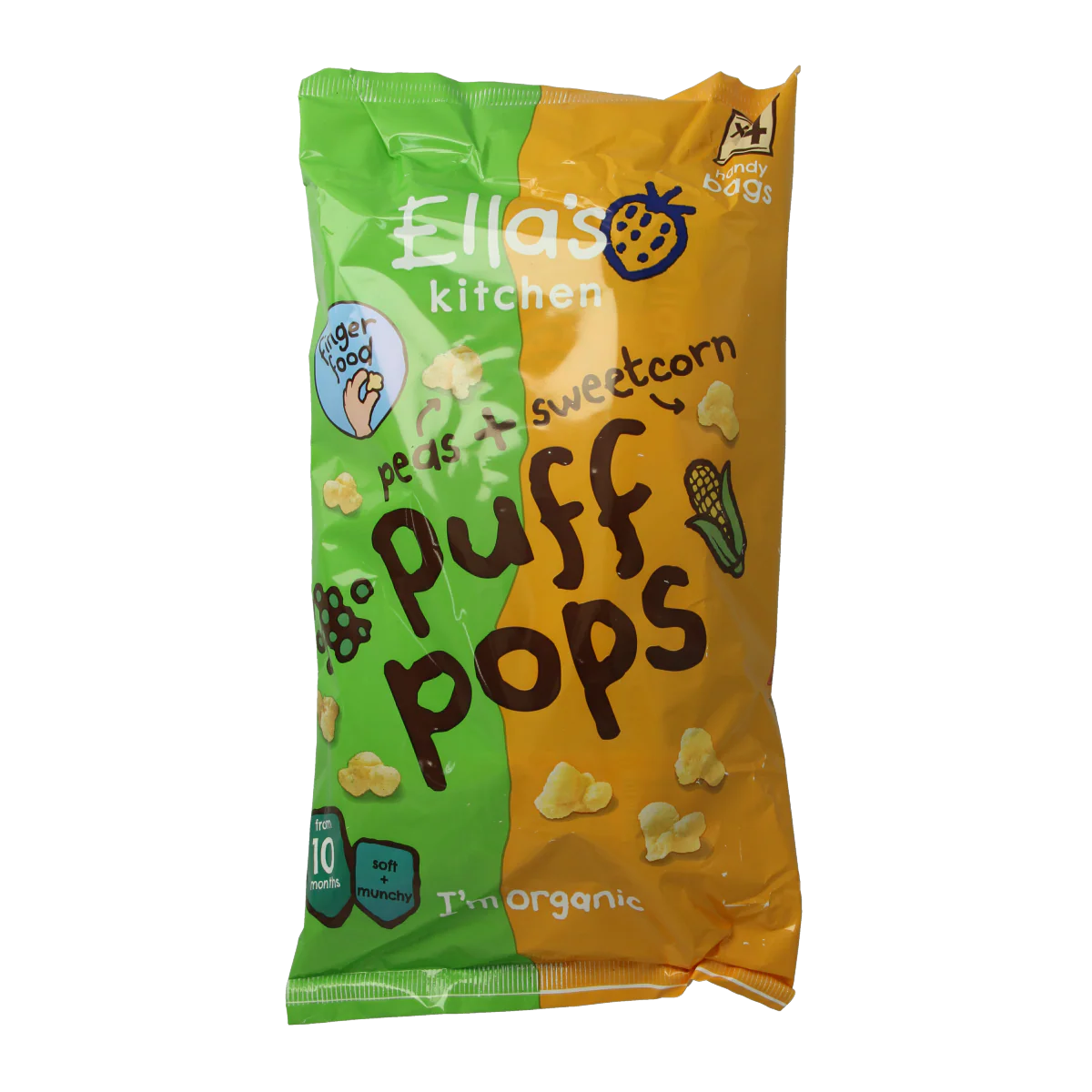 Ella’s Kitchen Puff pops peas & sweetcorn 10+ maanden bio 36.00 Gram