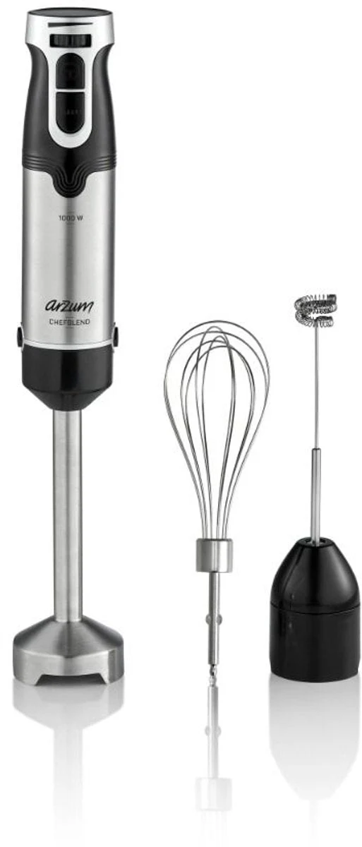 Arzum Chefblend Staafmixer Set | Zwart/Inox – 1000W – Traploze Snelheidsinstelling