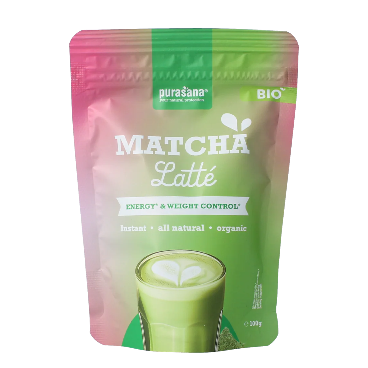 Purasana Instant matcha latte bio 100.00 Gram