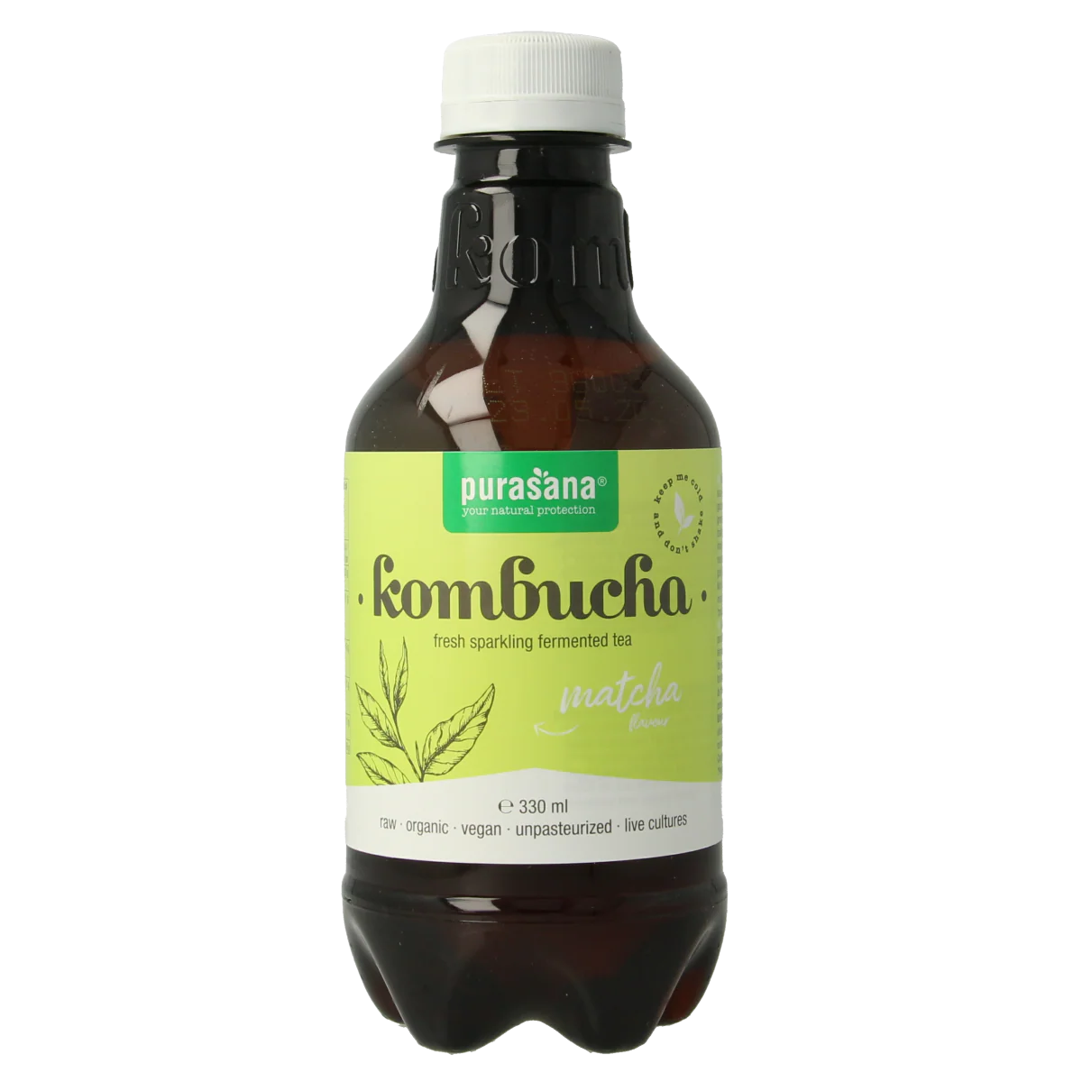 Purasana Kombucha matcha vegan bio 330.00 Milliliter