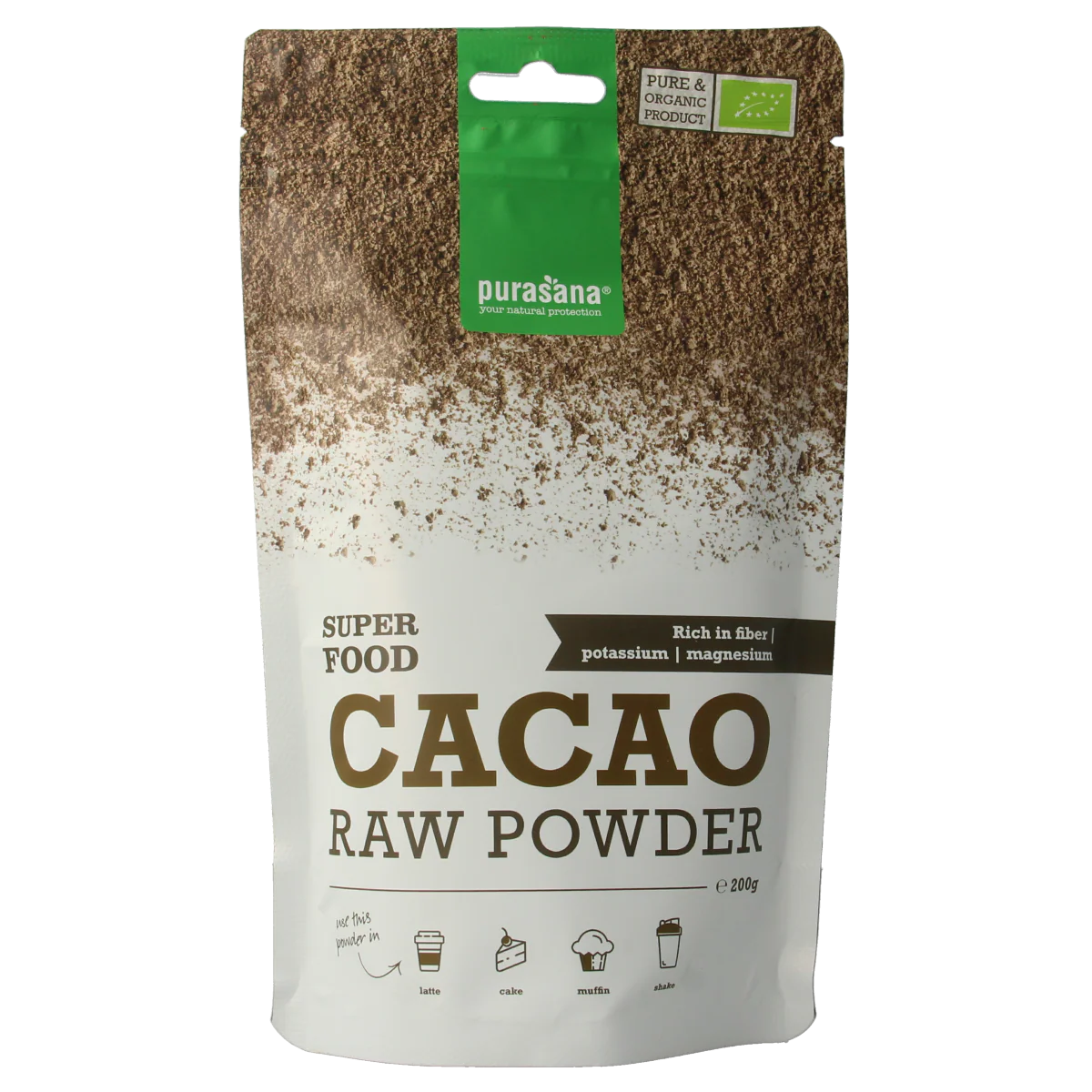 Purasana Cacao poeder vegan bio 200.00 Gram