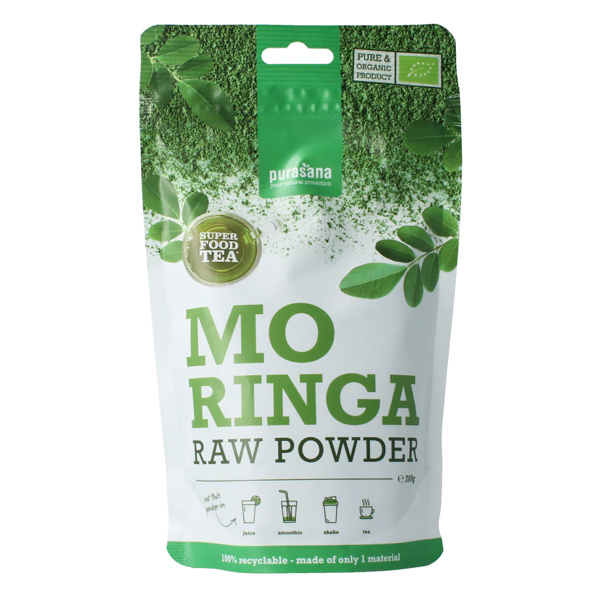 Purasana Moringa poeder vegan bio 200.00 Gram