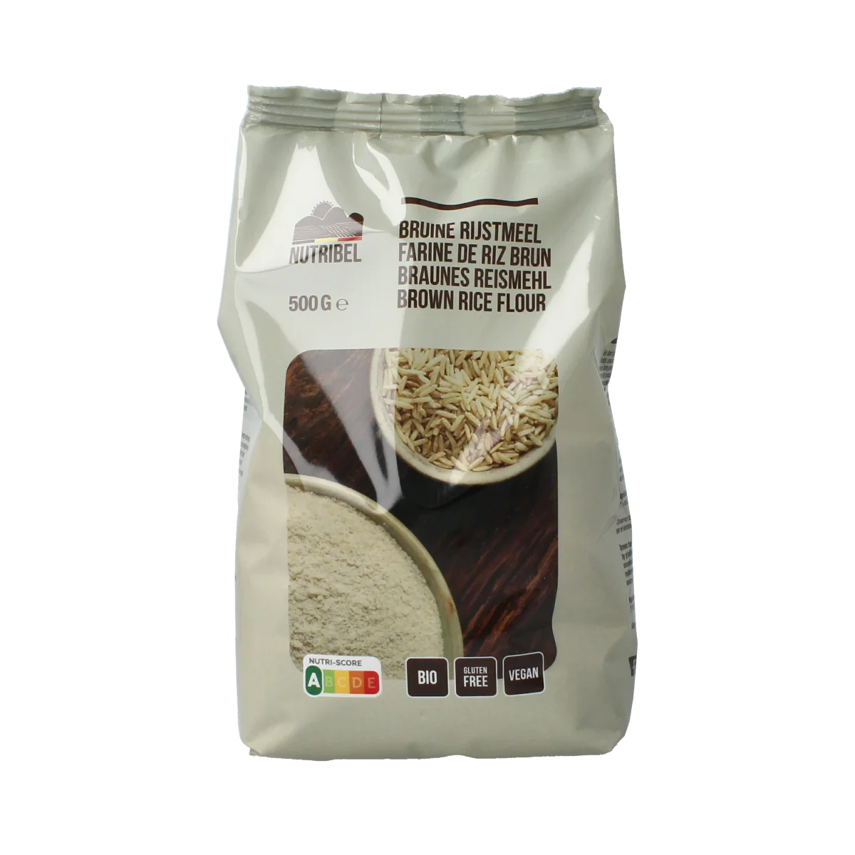 Nutribel Bruine rijstmeel glutenvrij bio 500.00 Gram