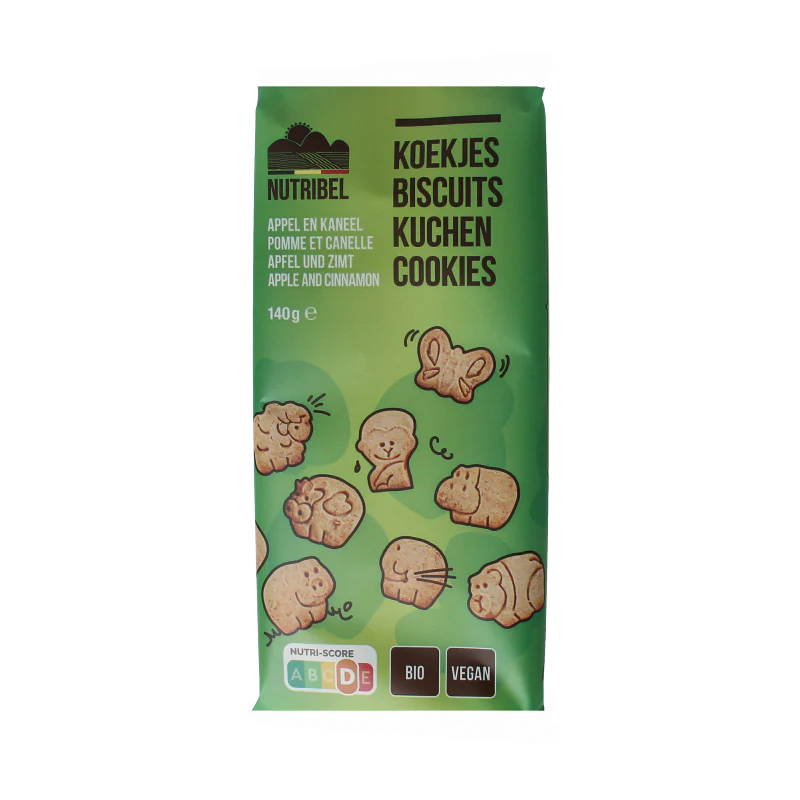 Nutribel Kinderkoekjes appel kaneel bio 140 Gram