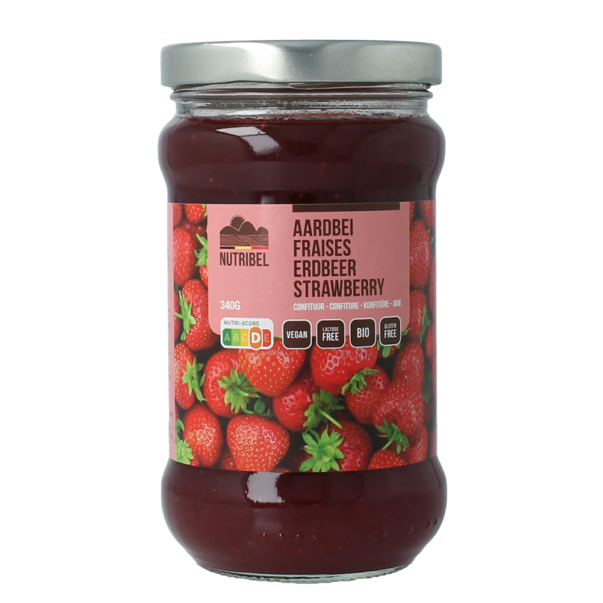 Nutribel Aardbeien confituur bio 340.00 Gram