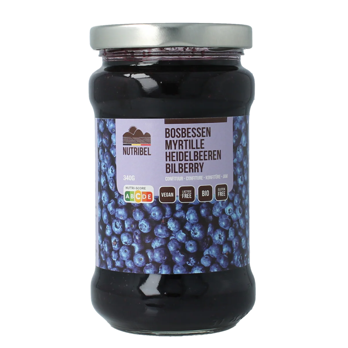 Nutribel Bosbessen confituur bio 340.00 Gram