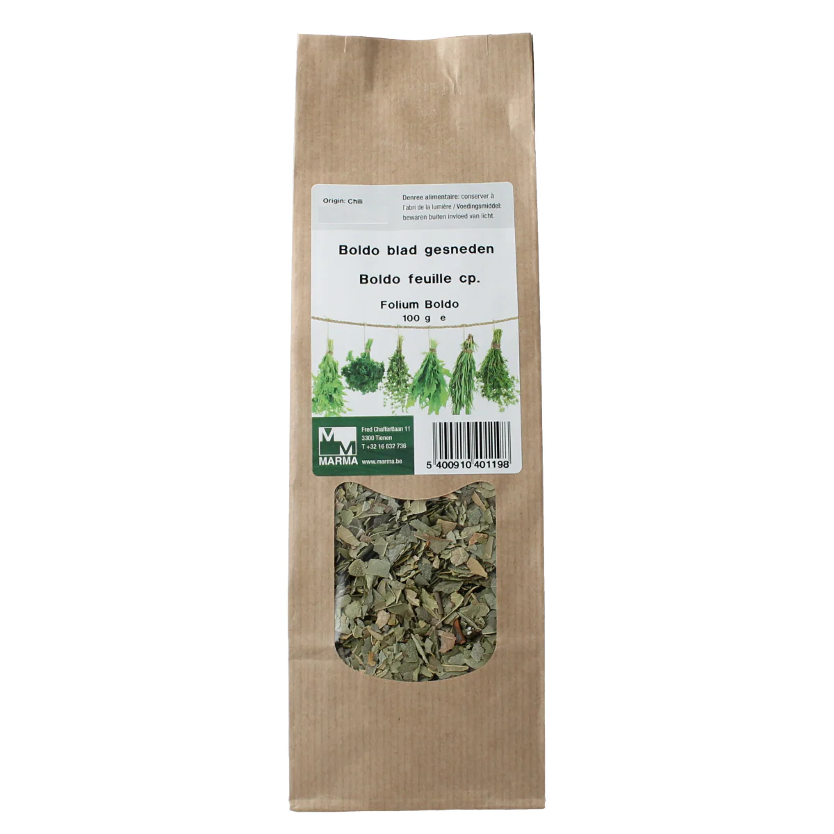 Marma Boldo blad gesneden 100 Gram