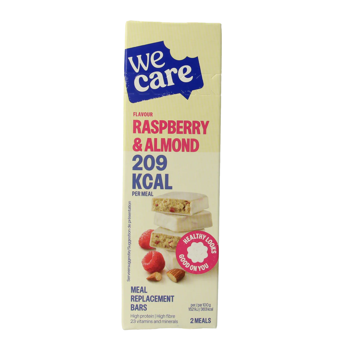 WeCare Meal replacement bars raspberry & almond 116.00 Gram