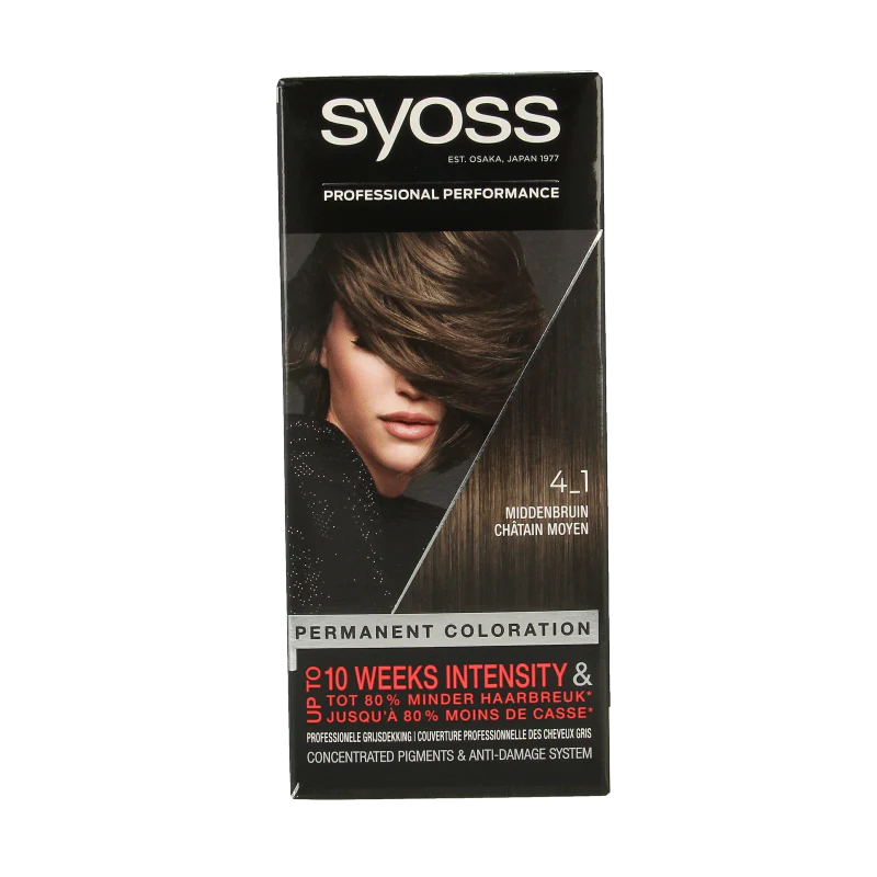 Syoss Color baseline 4-1 middenbruin haarverf 1 Set