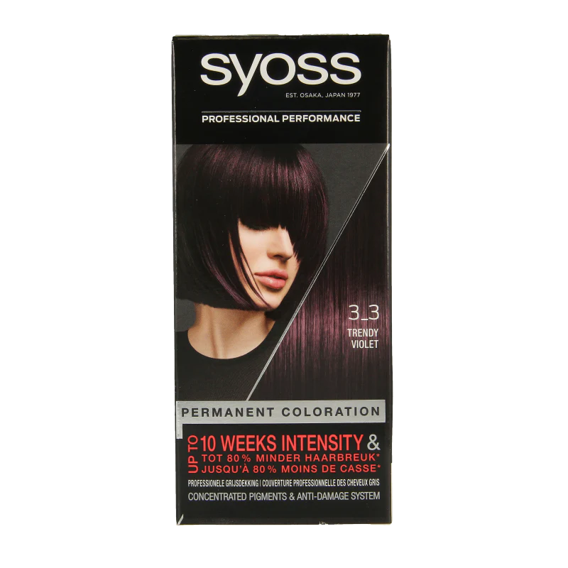 Syoss Color baseline 3-3 trendy violet haarverf 1 Set