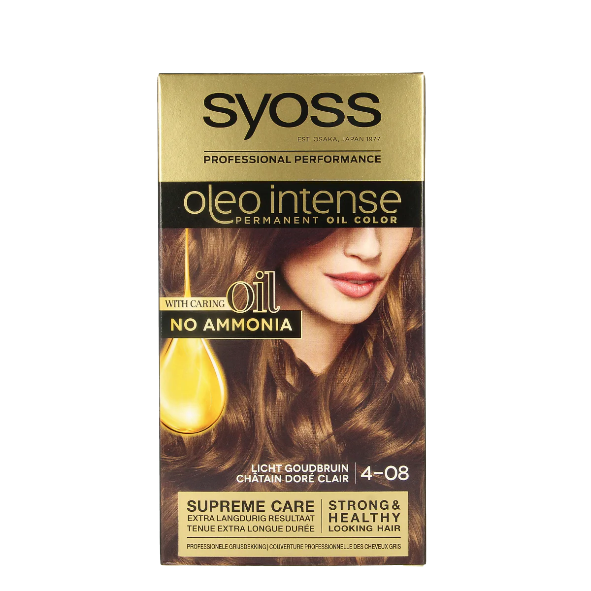 Syoss Color Oleo Intense 4-08 licht goudbruin haarverf  1 Set