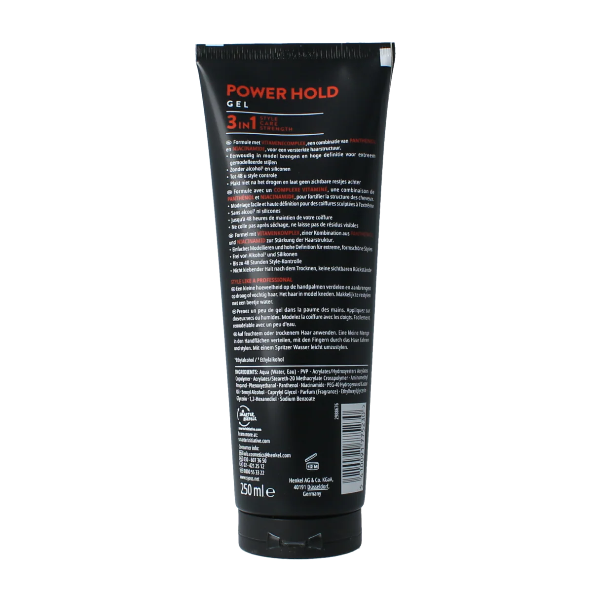 Syoss Men power hold gel extra sterk 250.00 Milliliter