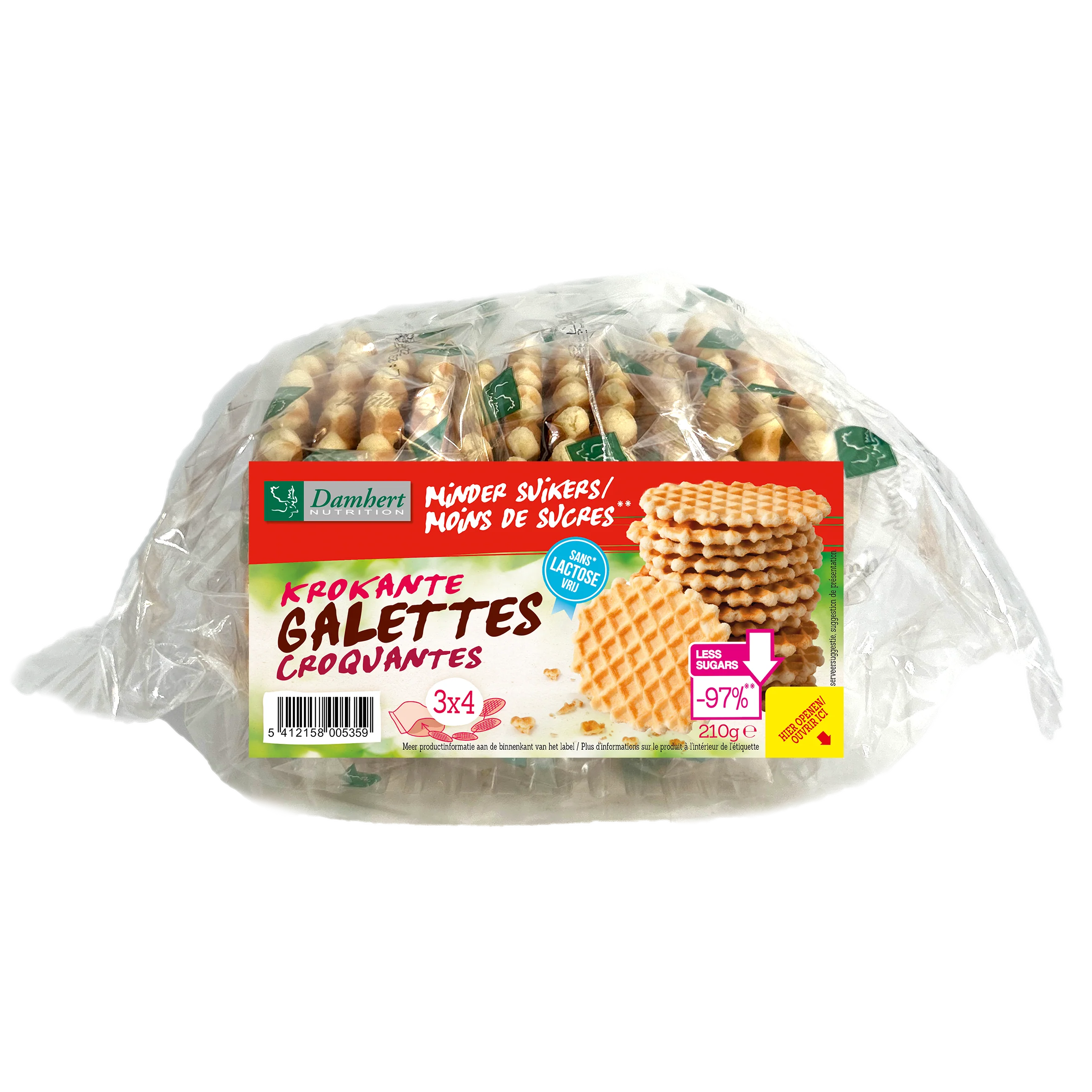 Damhert Krokante galetten lactosevrij 210.00 Gram
