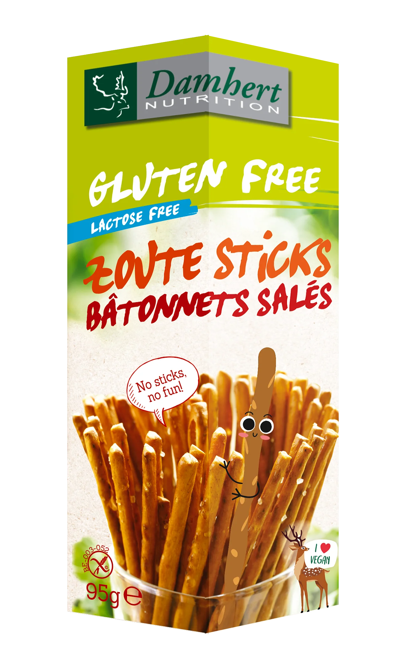Damhert Zoute sticks glutenvrij 95.00 Gram