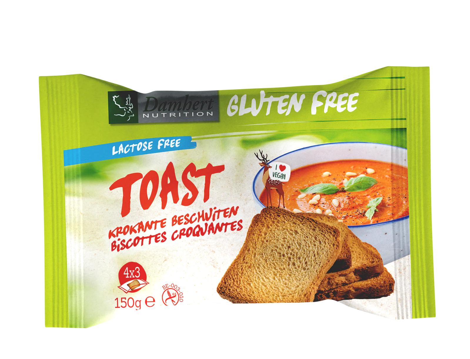 Damhert Toast glutenvrij 150 Gram