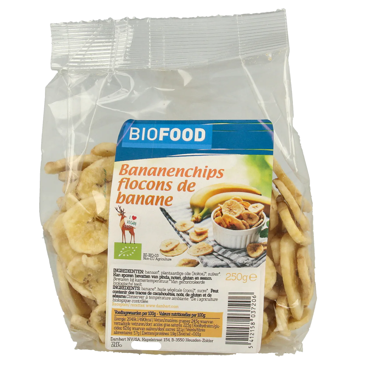 Biofood Bananenchips bio 250.00 Gram