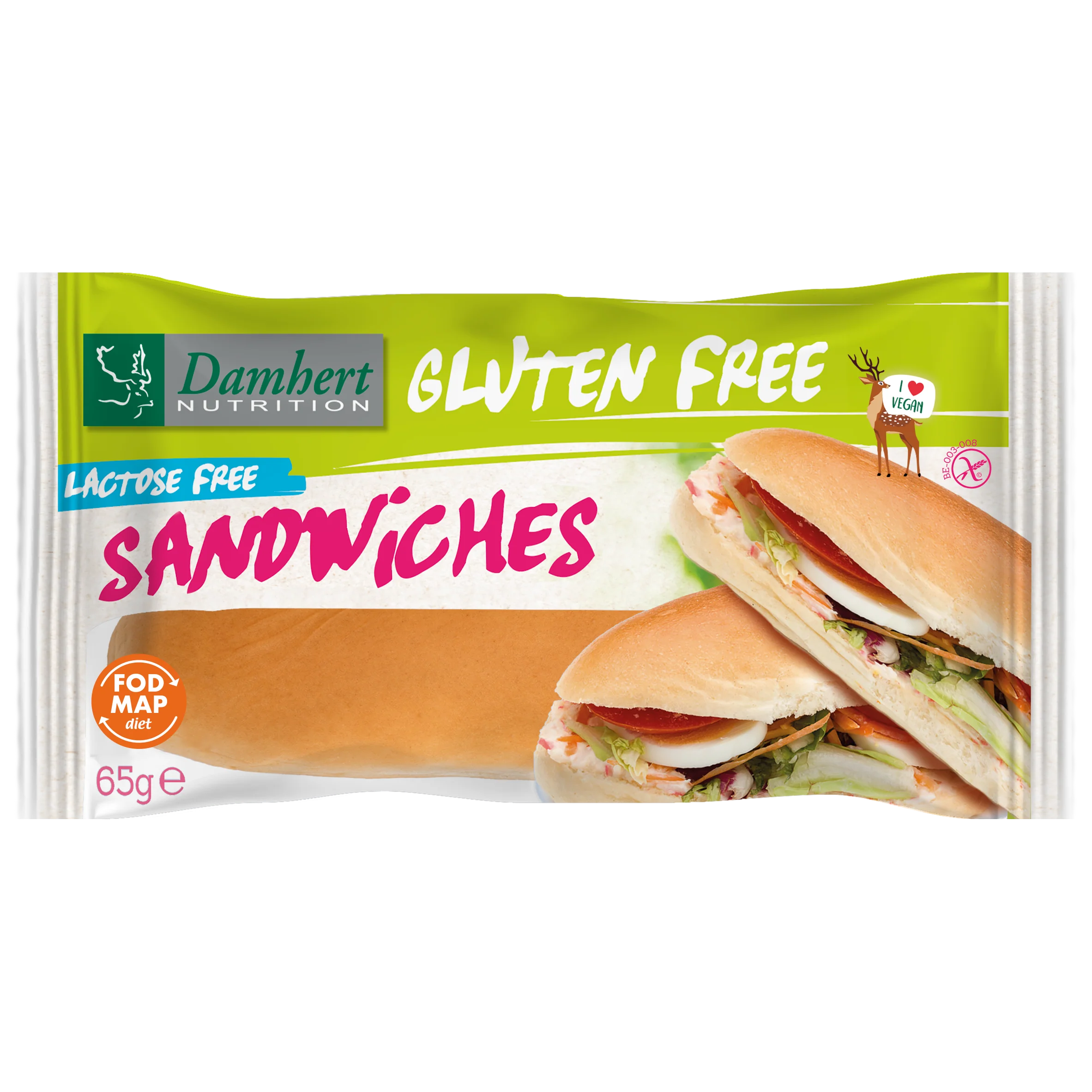 Damhert Sandwiches glutenvrij 65.00 Gram