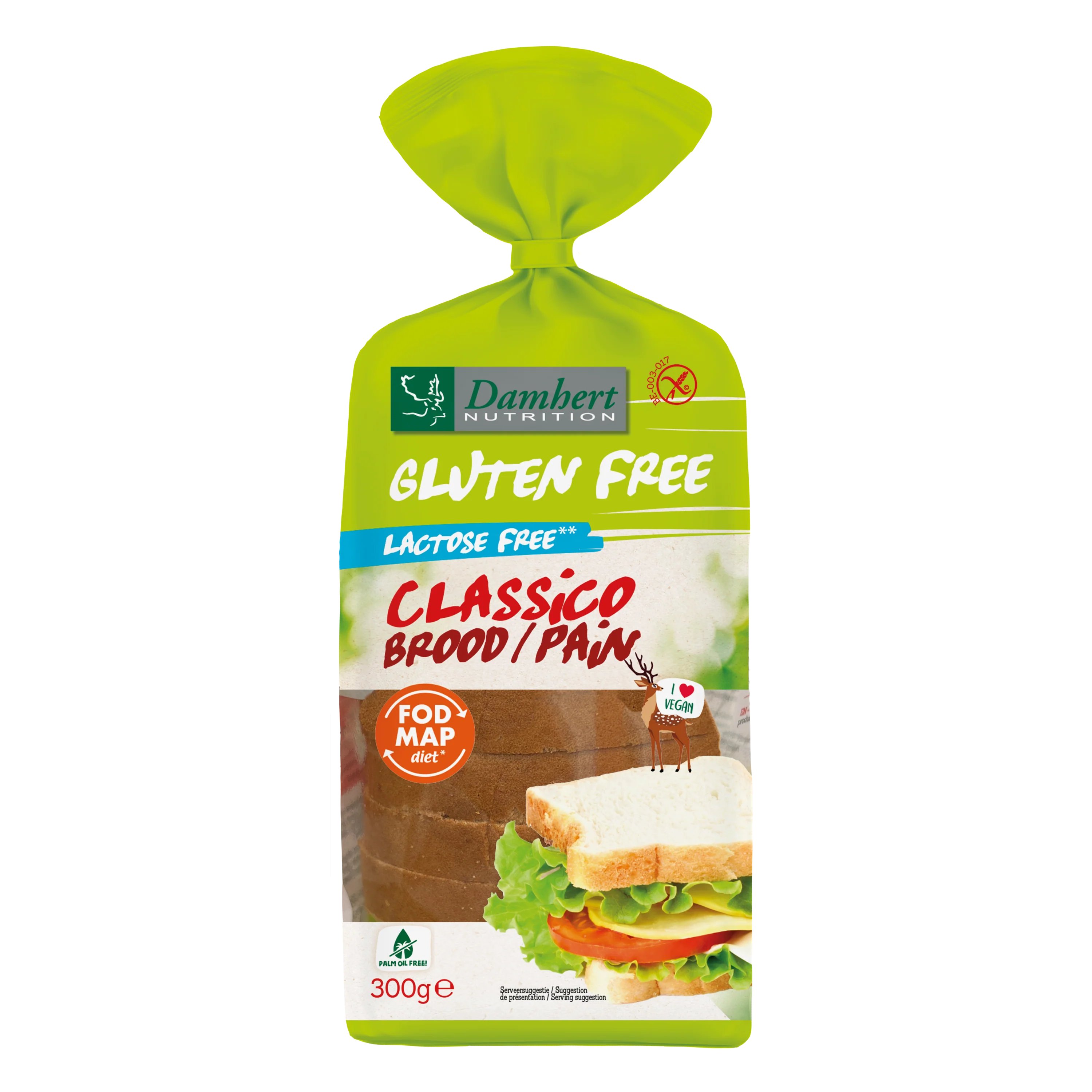 Damhert Classico brood glutenvrij 300 Gram