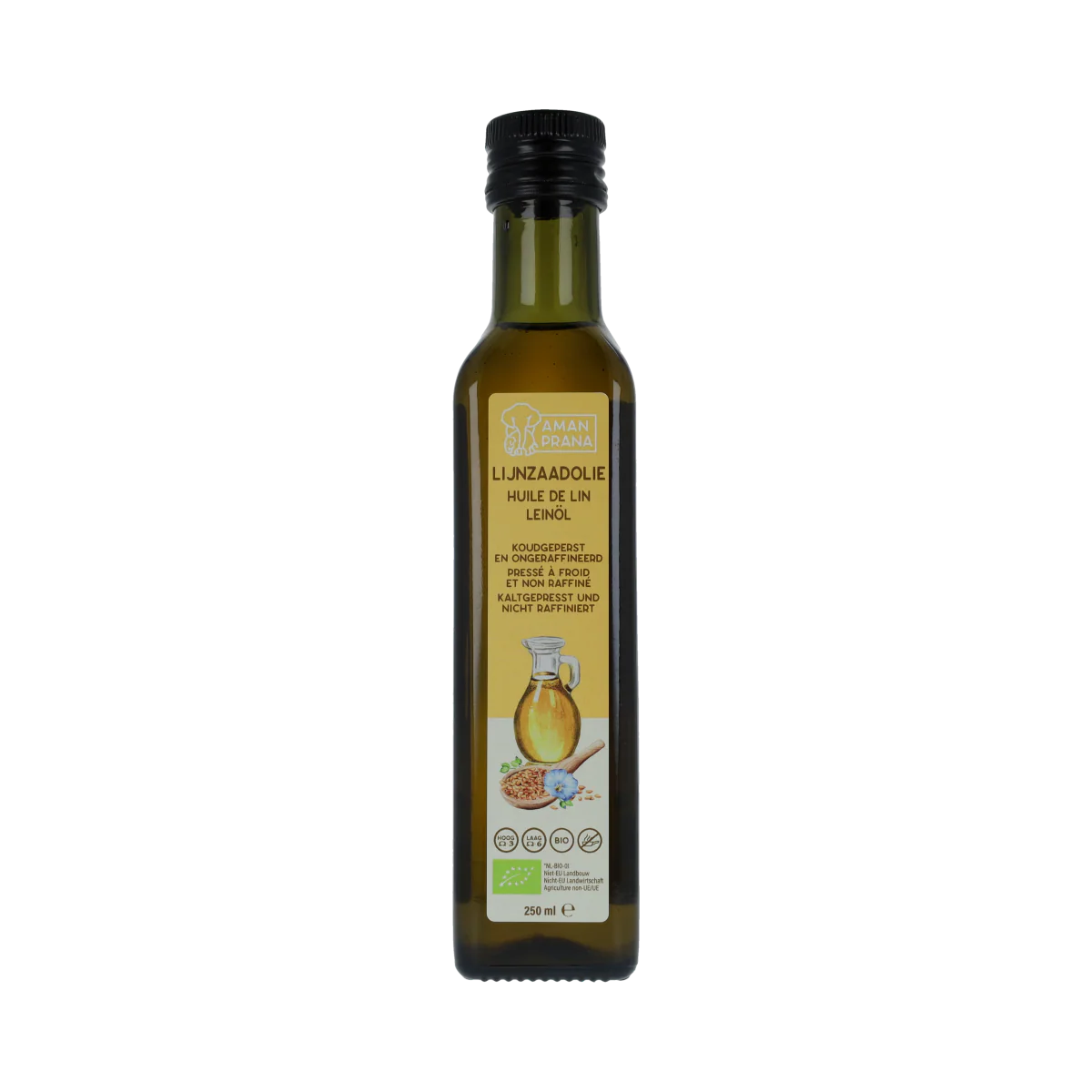 Amanprana Lijnzaadolie bio 250.00 Milliliter