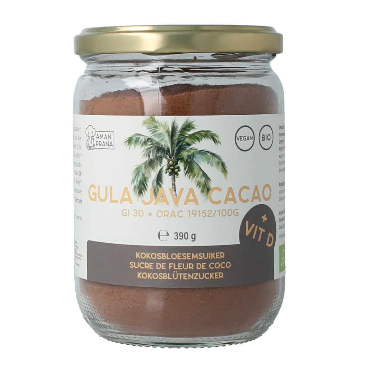 Amanprana Gula java cacao met vitamine D 390.00 Gram
