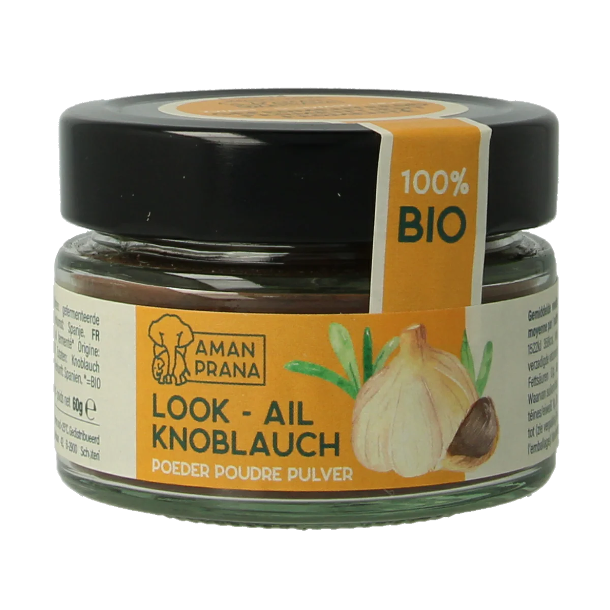Amanprana Zwarte knoflookpoeder bio 60.00 Gram
