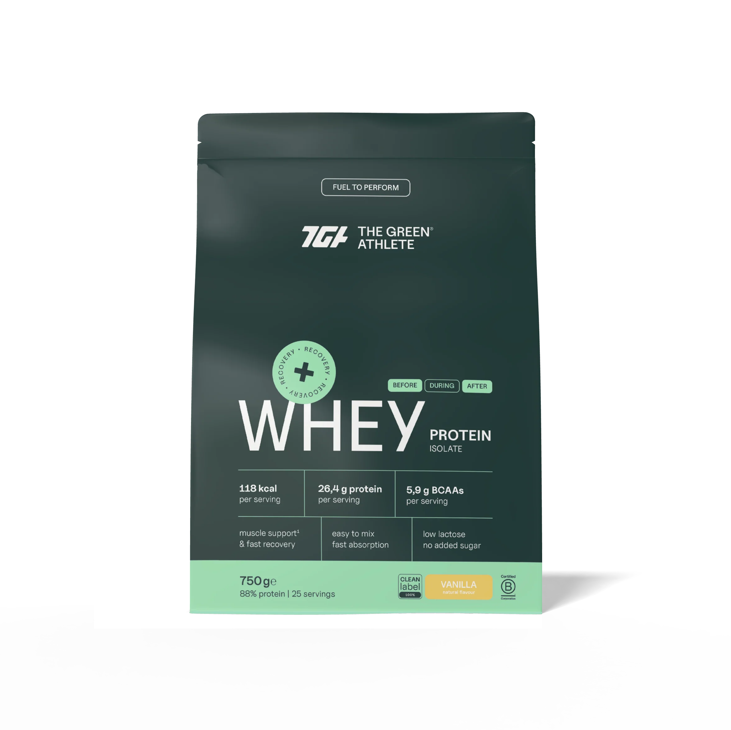 The Green Athlete Whey protein isolate vanilla 750.00 Gram