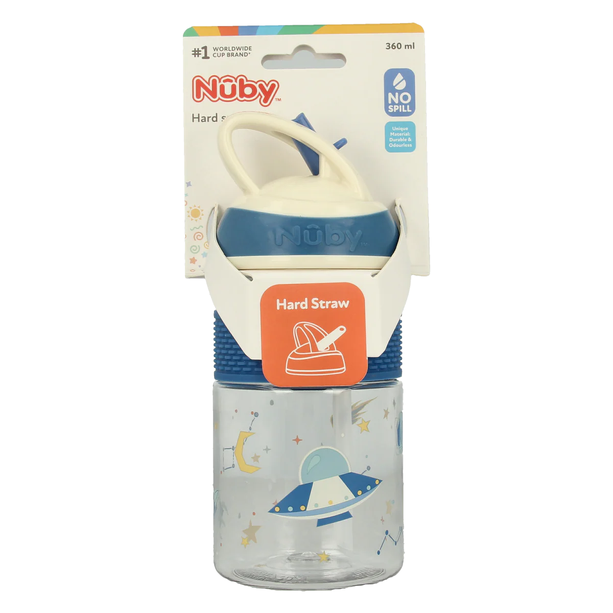 Nuby 2-in-1 Beker tuit hard 360ml 3 jaar assorti 1.00 Stuks